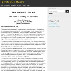 The Federalist #68