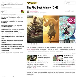 The Five Best Anime of 2013