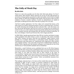 The Folly of Merit Pay