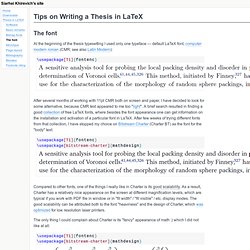 The font - Thesis in LaTeX