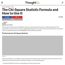 The Formula for Chi-Square Statistic