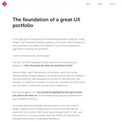 The foundation of a great UX portfolio