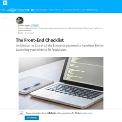 The Front-End Checklist