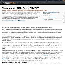 The future of HTML, Part 1: WHATWG