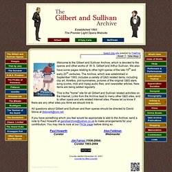 Gilbert and Sullivan Archive Home Page