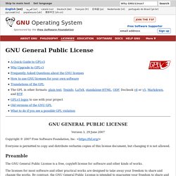 Licence publique générale GNU, v3.0 - Projet GNU - Free Software Foundation (FSF)