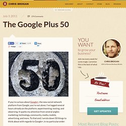 The Google Plus 50 - 50 comments/opinions about google+