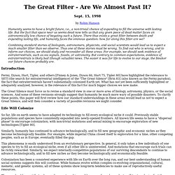 The Great Filter