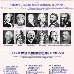 The Thirty Greatest Mathematicians - Aurora