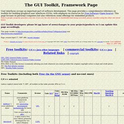 The GUI Toolkit, Framework Page
