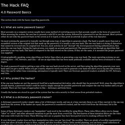 The Hack FAQ: Password Basics