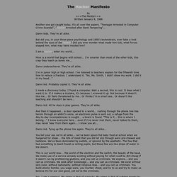 The Hacker Manifesto - StumbleUpon