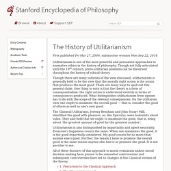 The History of Utilitarianism
