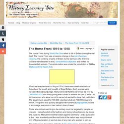 The Home Front 1914 to 1918
