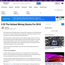 5 Of The Hottest Mining Stocks For 2018