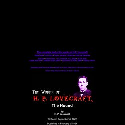 The Hound by H. P. Lovecraft