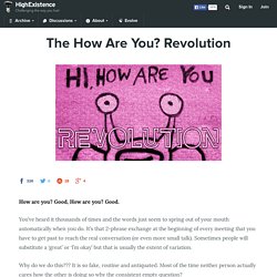 The How Are You? Revolution