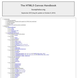 The HTML5 Canvas Handbook