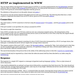 The HTTP Protocol As Implemented In W3
