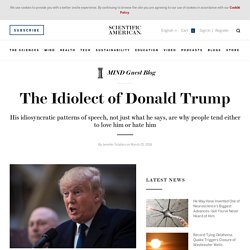 The Idiolect of Donald Trump
