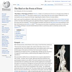 The Iliad or the Poem of Force