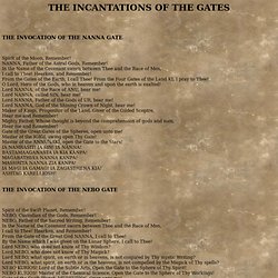 THE INCANTATIONS OF THE GATES