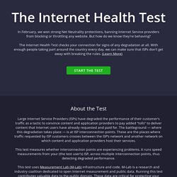 The Internet Health Test
