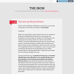 The Iron by Henry Rollins