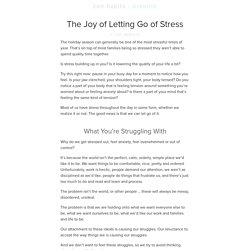 The Joy of Letting Go of Stress