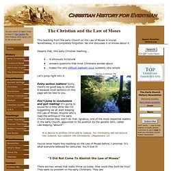 The Law of Moses and the Christian