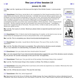 The Law of One Session 13