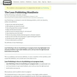 The Lean Publishing Manifesto
