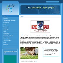The Learning in Depth project