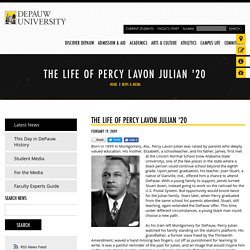 The Life of Percy Lavon Julian '20