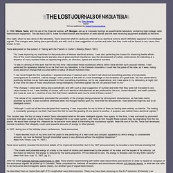 THE LOST JOURNALS OF NIKOLA TESLA