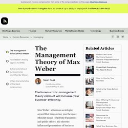 The Management Theory of Max Weber