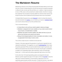 The Markdown Resume