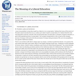 The Meaning of a Liberal Education