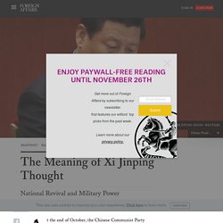 The Meaning of Xi Jinping Thought