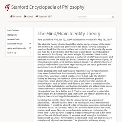 The Mind/Brain Identity Theory