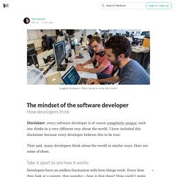The mindset of the software developer