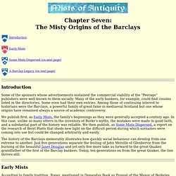 The Misty Origins of the Barclays - 1 -