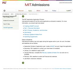 The MIT Application