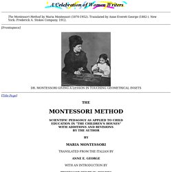 The Montessori Method.