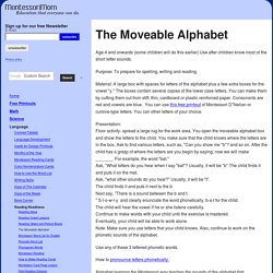 MontessoriMom.com - The Moveable Alphabet