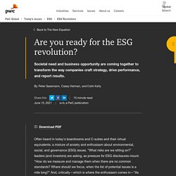 The ESG movement: Are you ready for the ESG revolution?