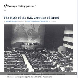The Myth of the U.N. Creation of Israel