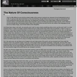 The Nature Of Consciousness