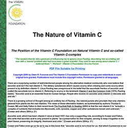 The Nature of Vitamin C