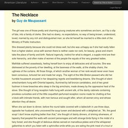 The Necklace by Guy de Maupassant